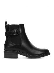 DeeZee Botki 5617 Czarny. Czarne botki DeeZee, bez wzorów, z materiału, bez obcasa, na płaskiej podeszwie, bez zapięcia. Za 189.99 zł.