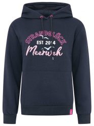 Zwillingsherz Bluza "Meerweh" w kolorze granatowo-różowym rozmiar: M. Niebieskie bluzy Zwillingsherz, m, bez wzorów, z kapturem. Za 192.79 zł.
