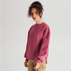 Gładka bluza oversize - Bordowy. Czerwone bluzy Cropp, l, bez wzorów, bez kaptura. Za 69.99 zł.