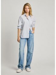 Pepe Jeans Koszula "Clever" w kolorze błękitno-białym rozmiar: L. Niebieskie koszule Pepe Jeans, l, bez wzorów, z bawełny, bez kołnierzyka, bez ramiączek. Za 175.67 zł.