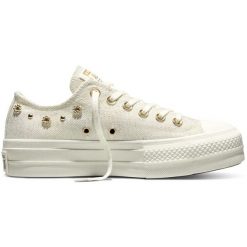 Buty sportowe Converse Chuck Taylor All Star Lift. Białe obuwie sportowe Converse, bez wzorów, bez zapięcia. Za 590.00 zł.