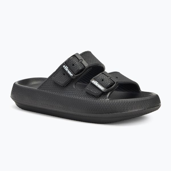 Klapki damskie Ellesse Karly. Czarne klapki Ellesse, bez wzorów, z materiału, bez obcasa. Za 52.99 zł.