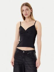 Adidas Top Seasonal Essentials 3-Stripes JM1908 Czarny Slim Fit. Czarne topy Adidas, s, bez wzorów, z syntetyku, bez kołnierzyka, bez ramiączek. Za 129.99 zł.