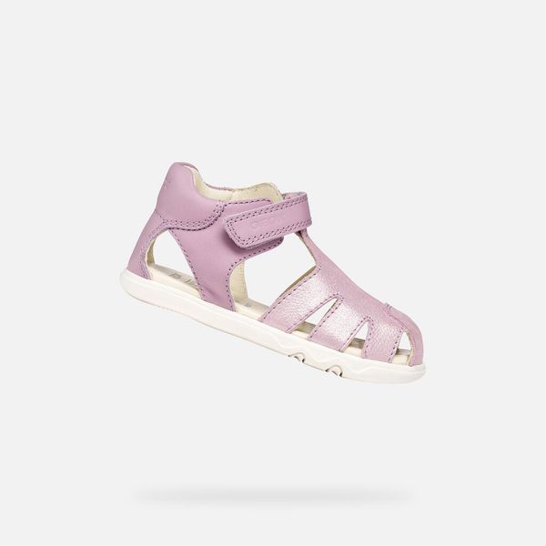 Sandały GEOX B SANDAL STEPPIEUP Fioletowy. Czerwone sandały Geox, bez wzorów, ze skóry, bez obcasa, bez zapięcia. Za 198.99 zł.