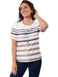 WITT WEIDEN Koszulka w kolorze biało-brązowym rozmiar: 46. Białe bluzki WITT WEIDEN, bez wzorów, bez kołnierzyka, bez ramiączek. Za 39.99 zł.