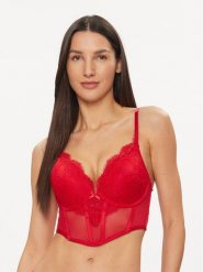Hunkemöller Biustonosz push-up Arabella 204593 Czerwony. Czerwone biustonosze Hunkemöller, bez wzorów, z syntetyku. Za 109.99 zł.
