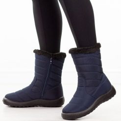 Granatowe zimowe wodoodporne śniegowce damskie Jezzi 74839-2. Niebieskie trapery i śniegowce Jezzi, z jeansu. W wyprzedaży za 138.57 zł.