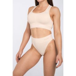 Stringi high waist. Brązowe stringi GYM GLAMOUR, bez wzorów. Za 39.99 zł.