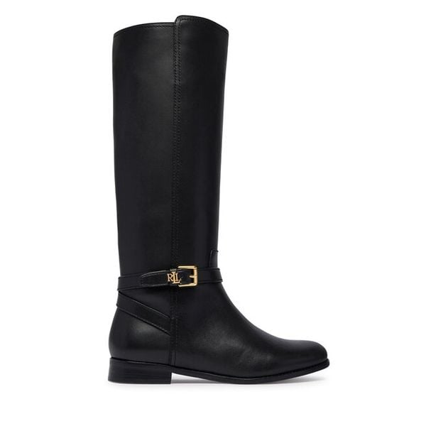 Oficerki LAUREN RALPH LAUREN. Czarne kozaki Lauren Ralph Lauren, bez obcasa, na płaskiej podeszwie, bez zapięcia. Za 1,299.00 zł.