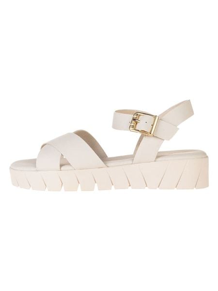 S.Oliver Sandały w kolorze kremowym rozmiar: 38. Brązowe sandały S.Oliver, bez wzorów, klasyczne, z otwartym noskiem, bez obcasa, bez zapięcia. Za 113.63 zł.