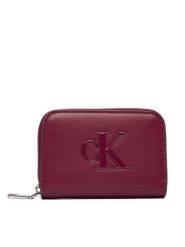 Calvin Klein Portfel Bold Ck Medium Zip Around LV04F1154G Różowy. Czerwone portfele Calvin Klein, bez wzorów, ze skóry. Za 209.99 zł.