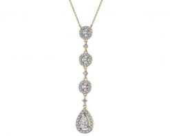 Naszyjnik z żółtego złota z diamentami - 0,88 ct - próba 585. Żółte naszyjniki Apart, z diamentem, złote. Za 13,990.00 zł.
