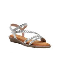 Foreverfolie Sandały w kolorze srebrnym rozmiar: 40. Szare sandały Foreverfolie, bez wzorów, klasyczne, z otwartym noskiem, bez obcasa, bez zapięcia. Za 74.28 zł.