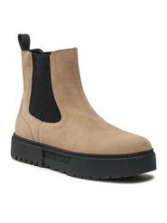 Jenny Fairy Sztyblety WS5895-01 Beżowy. Brązowe botki Jenny Fairy, bez wzorów, ze skóry, bez obcasa, na płaskiej podeszwie, bez zapięcia. Za 84.98 zł.