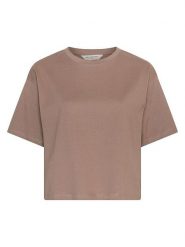 MOSS COPENHAGEN Koszulka "Leana" w kolorze szarobrązowym rozmiar: XS/S. Brązowe bluzki Moss Copenhagen, s, bez wzorów, bez kołnierzyka, bez ramiączek. Za 100.75 zł.
