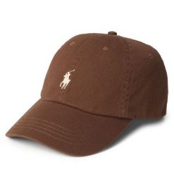 Czapka z daszkiem Polo Ralph Lauren. Brązowe czapki Polo Ralph Lauren, bez wzorów. Za 269.99 zł.