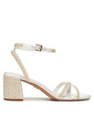 Aldo Sandały Bouclettie 13964895 Biały. Białe sandały Aldo, bez wzorów, ze skóry, bez obcasa, na słupku, bez zapięcia. Za 339.99 zł.
