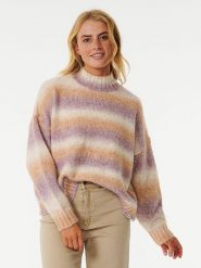 Rip Curl Sweter "La Isla" w kolorze biało-pomarańczowo-fioletowym rozmiar: L. Białe swetry Rip Curl, l, bez wzorów, bez ramiączek. Za 132.05 zł.