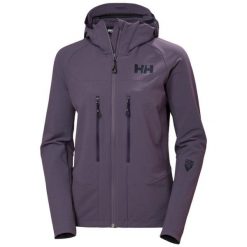 Damska kurtka narciarska Helly Hansen Odin Pro Shield. Fioletowe kurtki narciarskie Helly Hansen, bez wzorów, bez kaptura, narciarskie. Za 929.00 zł.