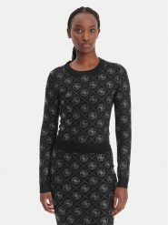 Guess Sweter W6RR66 Z3JD2 Czarny Regular Fit. Czarne swetry Guess, s, z aplikacjami, z syntetyku, bez ramiączek. Za 529.99 zł.