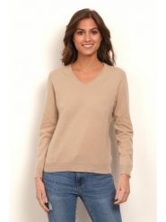 Soft Cashmere Kaszmirowy sweter w kolorze beżowym rozmiar: 34/36. Brązowe swetry Soft Cashmere, bez wzorów, z kaszmiru, bez ramiączek. Za 252.99 zł.