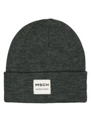 MOSS COPENHAGEN Czapka beanie "Logo" w kolorze antracytowym rozmiar: onesize. Czarne czapki Moss Copenhagen, bez wzorów, prążkowane. Za 86.99 zł.
