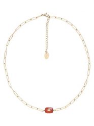 U.S. Polo Assn. Pozłacany naszyjnik z agatem - dł. 36,5 cm rozmiar: onesize. Czerwone naszyjniki U.S. Polo Assn., z agatem, metalowe. Za 86.99 zł.