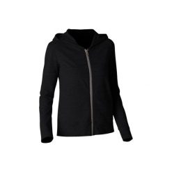 Bluza na zamek z kapturem Gym & Pilates 100 damska. Czarne bluzy DOMYOS, xl, bez wzorów, z bawełny, z kapturem. Za 64.99 zł.