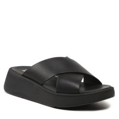 Klapki FitFlop. Czarne klapki FitFlop, bez wzorów, bez obcasa. Za 319.99 zł.