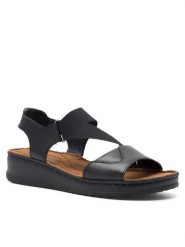 Go Soft Sandały ARC-027-02 Czarny. Czarne sandały GO SOFT, bez wzorów, z materiału, bez obcasa, na płaskiej podeszwie, bez zapięcia. Za 169.99 zł.