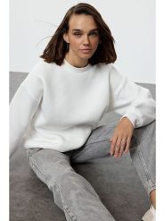 Trendyol Bluza w kolorze białym rozmiar: M. Białe bluzy Trendyol, m, bez wzorów, z bawełny, bez kaptura. Za 79.03 zł.