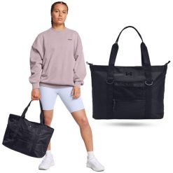 Torba sportowa na ramię damska Under Armour UA Studio 22 litry. Czarne torby na ramię Under Armour, bez wzorów, sportowe, na ramię, bez dodatków. Za 249.99 zł.