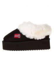 Geographical Norway Kapcie "Oninkasi" w kolorze czarnym rozmiar: 39. Czarne obuwie domowe Geographical Norway, bez wzorów, z materiału, bez zapięcia. Za 116.45 zł.