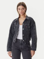 Levi's® Kurtka jeansowa 90s Trucker A9456-0003 Czarny Relaxed Fit. Czarne kurtki s, bez wzorów, z bawełny, bez kaptura. Za 769.99 zł.