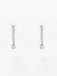 DIAMANTA Złote kolczyki-kreole "Créoles Charms" z diamentami rozmiar: onesize. Szare kolczyki DIAMANTA, z diamentem, złote. Za 1,187.99 zł.