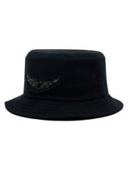 Zadig&Voltaire Kapelusz Bob Wings Patch OWHT00119 Czarny. Czarne kapelusze Zadig&Voltaire, bez wzorów, z bawełny. Za 599.99 zł.