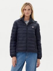 Guess Jeans Kurtka przejściowa W5RL99 WHAB2 Granatowy Regular Fit. Niebieskie kurtki Guess Jeans, l, z aplikacjami, z jeansu, bez kaptura. Za 599.99 zł.