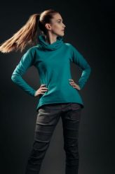 Bluza jaskółkowa turkus. Niebieskie bluzy Hultaj Polski, l, bez wzorów, z bawełny, z kapturem. Za 249.00 zł.