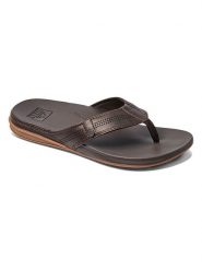 Reef Skórzane japonki "Cushion Lux" w kolorze brązowym rozmiar: 39. Brązowe klapki Reef, bez wzorów, z tkaniny, z otwartym noskiem, bez obcasa. Za 180.91 zł.