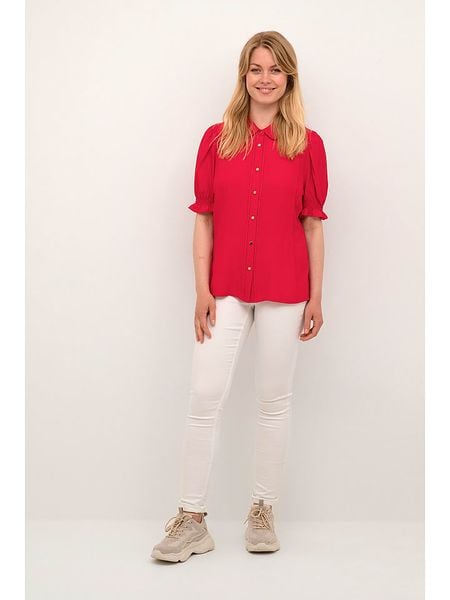 CULTURE Bluzka w kolorze czerwonym rozmiar: L. Czerwone bluzki Culture, l, bez wzorów, bez kołnierzyka, bez ramiączek. Za 114.95 zł.