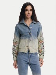 Desigual Kurtka jeansowa Houston 25SWED06 Niebieski Regular Fit. Niebieskie kurtki Desigual, xs, bez wzorów, z bawełny, bez kaptura. Za 379.99 zł.