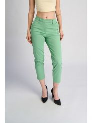 Marks & Spencer Spodnie chino w kolorze jasnozielonym rozmiar: 44. Zielone spodnie materiałowe Marks & Spencer, bez wzorów, z podwyższonym stanem. Za 62.03 zł.