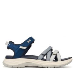 Sandały Teva. Niebieskie sandały Teva, bez wzorów, sportowe, bez obcasa, bez zapięcia. Za 409.99 zł.