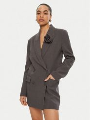 BARDOT Sukienka koktajlowa 59055DB1 Szary Regular Fit. Szare sukienki Bardot, bez wzorów, z syntetyku, wizytowe, bez kołnierzyka, bez ramiączek. Za 479.99 zł.