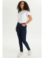 Kaffe Dżinsy - Skinny fit - w kolorze granatowym rozmiar: 34. Niebieskie jeansy Kaffe, bez wzorów, z podwyższonym stanem. Za 82.99 zł.