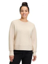 BETTY & CO Sweter w kolorze kremowym rozmiar: 42. Brązowe swetry Betty & Co, bez wzorów, prążkowane, bez ramiączek. Za 136.13 zł.