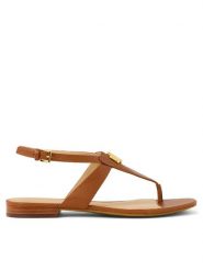 LAUREN RALPH LAUREN Sandały Everley 802959145002 Brązowy. Brązowe sandały Lauren Ralph Lauren, bez wzorów, ze skóry, bez obcasa, na płaskiej podeszwie, bez zapięcia. Za 439.99 zł.
