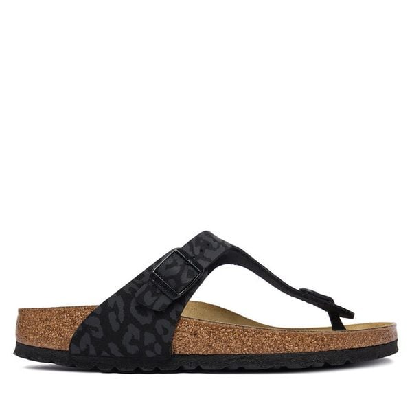 Japonki Birkenstock. Czarne klapki Birkenstock, bez wzorów, bez obcasa. Za 449.99 zł.