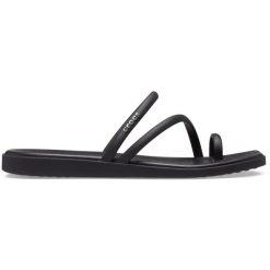 Crocs Sandały damskie Miami Toe Loop Sandal. Czarne sandały Crocs, bez wzorów, sportowe, bez obcasa, bez zapięcia. Za 179.96 zł.