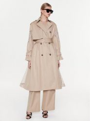 MSGM Trencz 3441MDC04Y 237104 Beżowy Regular Fit. Brązowe płaszcze MSGM, bez wzorów, z bawełny, bez kaptura. Za 4,059.00 zł.